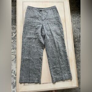Ellen Tracy Women’s Grey 100% Linen High Rise Dress Pants Size 10